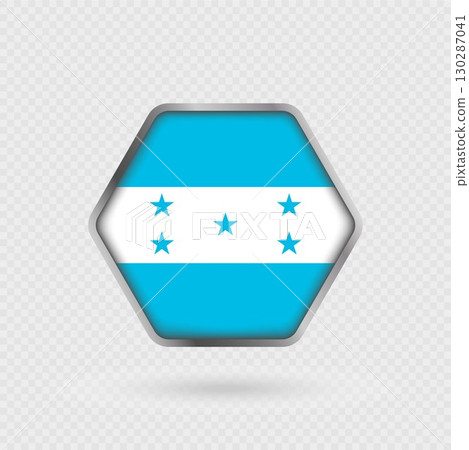Honduras flag in a hexagon frame. Honduras flag in a hexagon frame. 130287041