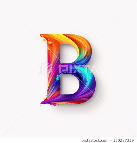 Colorful letter B with brush strokes. Vector illustration for your design Colorful letter B with brush strokes. Vector illustration for your design 130287339