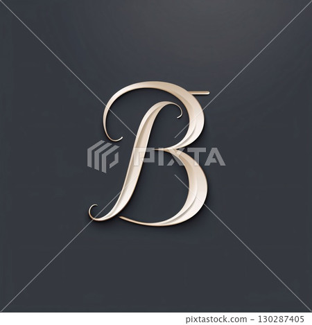 Vintage font. Capital letter B in the style of Baroque. Vintage font. Capital letter B in the style of Baroque. 130287405