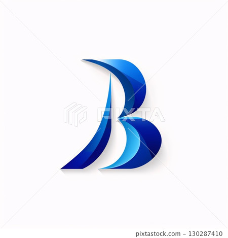 Abstract 3d blue letter B logo design element. Vector illustration. Abstract 3d blue letter B logo design element. Vector illustration. 130287410