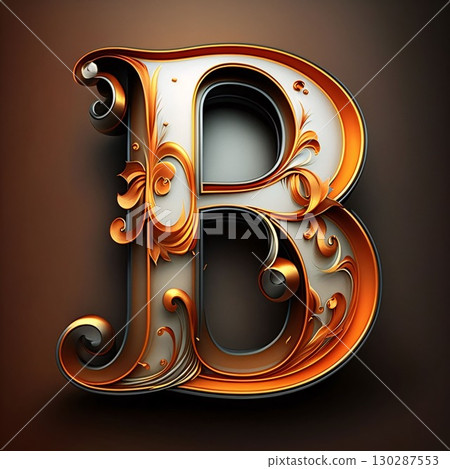 3d Letter B in the style of the Baroque. 3d Letter B in the style of the Baroque. 130287553
