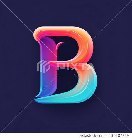 3d Letter B, vector colorful font with shadow on dark background 3d Letter B, vector colorful font with shadow on dark background 130287719