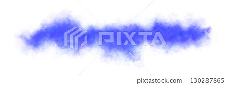 Blue smoke wave with chaotic wavy shape on transparent background resembling mystical fire cloud or abstract magical energy flow 130287865