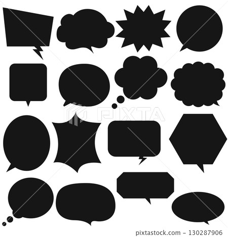 簡單的語音氣泡框架設定黑色單色 130287906