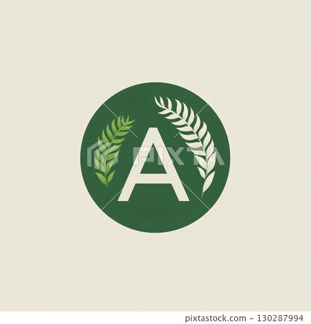 Letter A logo with laurel wreath. Vector design element. Letter A logo with laurel wreath. Vector design element. 130287994