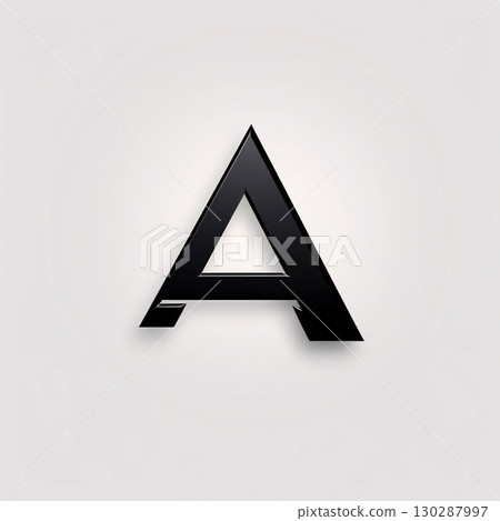 Abstract black and white letter A on a white background. Vector illustration 130287997