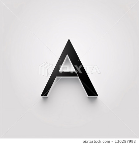Black and white letter A with shadow. Vector illustration. Eps 10 Black and white letter A with shadow. Vector illustration. Eps 10 130287998