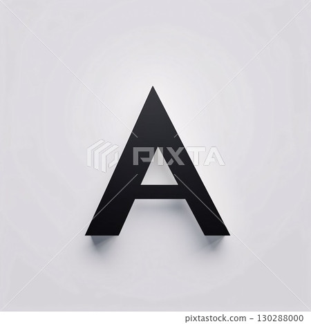 Black letter A with shadow on a gray background. Vector illustration. Black letter A with shadow on a gray background. Vector illustration. 130288000