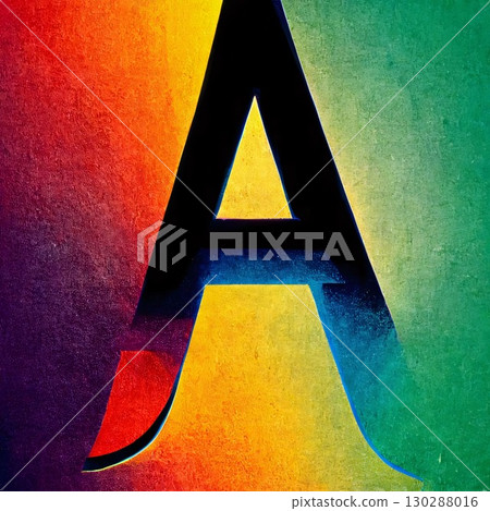 Colorful Grunge Letter A on Grunge Background 130288016