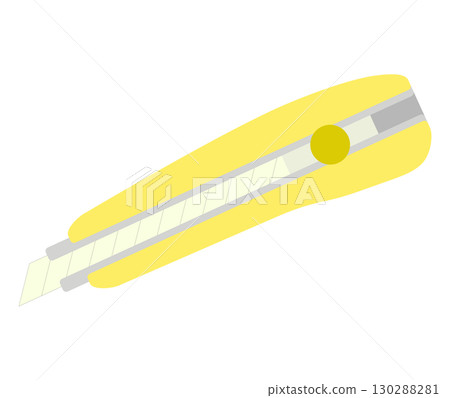 黃色美工刀的插圖 黃色美工刀的插圖 130288281