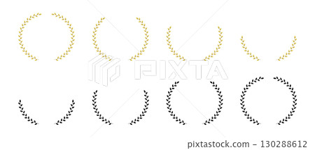 Set of Circular and Semicircular Laurel Wreaths for Award 130288612