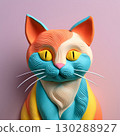 Colorful cat made of clay 130288927