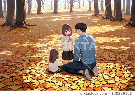 秋天的小徑和家人 秋天的小徑和家人 130289168