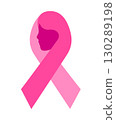 Pink ribbon design with woman face icon design.  130289198