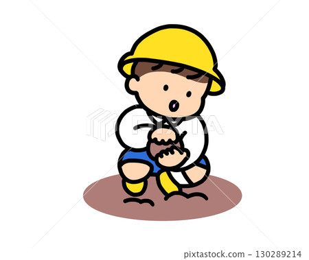 Boy making mud balls Boy making mud balls 130289214