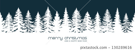 seamless fir tree forest border silhouette isolated vector illustration seamless fir tree forest border silhouette isolated vector illustration 130289616