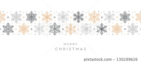 merry christmas card with seamless snowflake decoration vector illustration 130289626