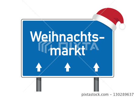 traffic sign with german word christmas market isolated vector illustration 130289637