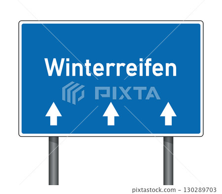 traffic sign with german word winter tires isolated vector illustration 130289703