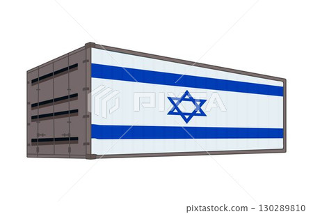 Israel national flag with shipping container 130289810
