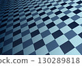 Abstract geometric mosaic blue background with perspective. Squared tile floor infinity futuristic copy space. Vector chess digital wall print 130289818