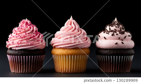 cupcakes with whipped cream cupcakes with whipped cream 130289909