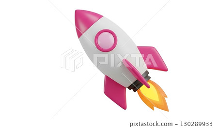 toy rocket isolated on white background 130289933