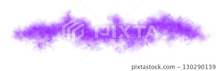 Vibrant purple and violet smoke cloud on transparent background isolated in horizontal shape with soft diffusion effect Vibrant purple and violet smoke cloud on transparent background isolated in horizontal shape with soft diffusion effect 130290139