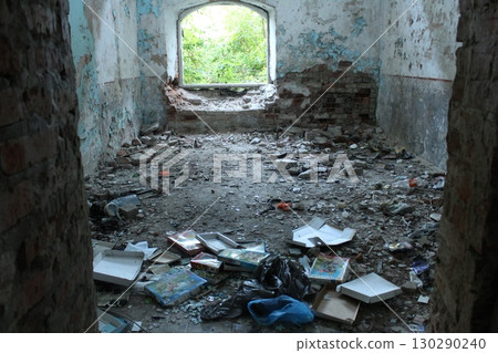 A dark corridor in a dilapidated building. Preserving Homes 130290240