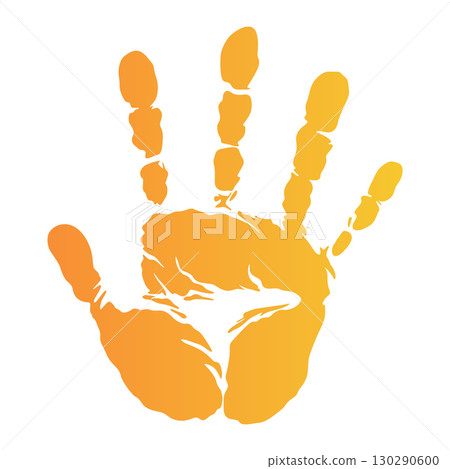 Color hand print isolated on white background. Color child handprint. Creative paint hand prints. Happy childhood design. Artistic kids stamp, bright human fingers and palm Vector illustration Color hand print isolated on white background. Color child handprint. Creative paint hand prints. Happy childhood design. Artistic kids stamp, bright human fingers and palm Vector illustration 130290600