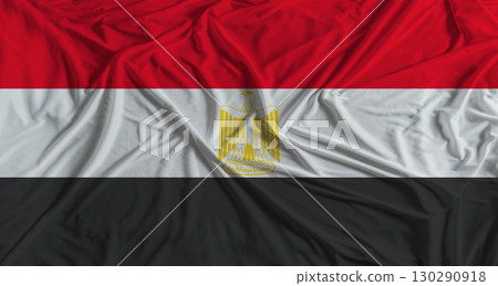 Egyptian flag with fabric texture background. National flag of Egypt with cloth texture Egyptian flag with fabric texture background. National flag of Egypt with cloth texture 130290918