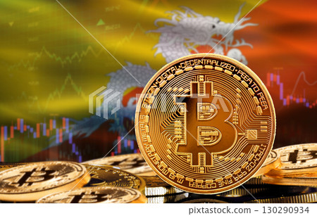 Investors in cryptocurrency and Blockchain Technology in Bhutan, Concept. Bitcoin with Bhutan flag in the background Investors in cryptocurrency and Blockchain Technology in Bhutan, Concept. Bitcoin with Bhutan flag in the background 130290934