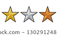Simple illustration of stars Gold, Silver, Bronze 130291248