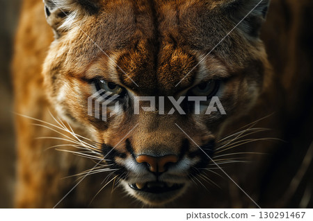 Wildlife predator feline in nature with big cat eyes and agile fierce hunter whiskers Wildlife predator feline in nature with big cat eyes and agile fierce hunter whiskers 130291467