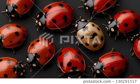 Ladybugs insects in nature, closeup of red and black patterns and wildlife entomology Ladybugs insects in nature, closeup of red and black patterns and wildlife entomology 130291517