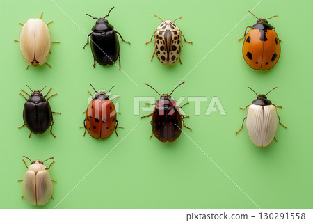 Insects and beetles create a vibrant and diverse array of patterns in nature close-up photography 130291558