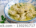 Tortellini in Broth Close-Up. 130291717