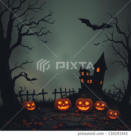 Halloween scenery illustration 130291842