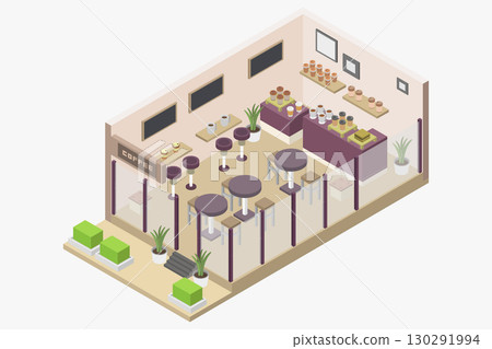 Isometric Cafe 130291994