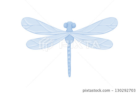 Watercolor dragonfly. Hand drawn illustration isolated on white background for childish book and card. Blue insect 130292703