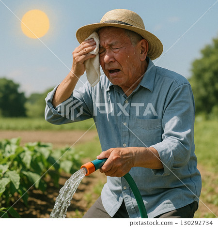 田間勞動的老人 130292734