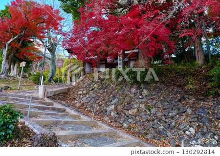 被紅葉包圍的法勝寺仁王門 130292814