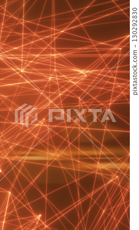 Orange laser lines intersect over a dark background forming a glowing network grid Orange laser lines intersect over a dark background forming a glowing network grid 130292830