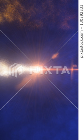 Bright cosmic flare with vibrant blue and orange hues, symbolizing an energetic burst in space 130292833