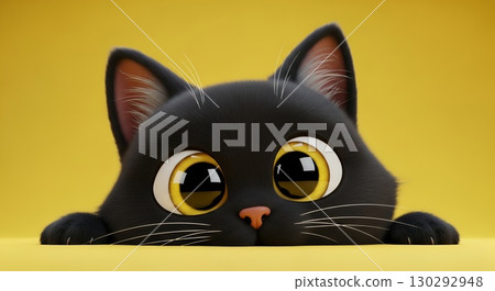 A black cat with sparkling eyes captures the hearts of pet lovers A black cat with sparkling eyes captures the hearts of pet lovers 130292948