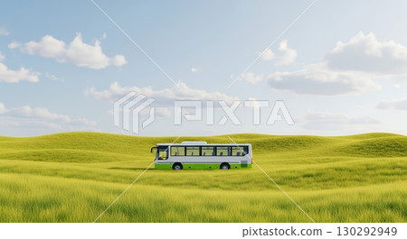 Concept of eco-friendly future travel, clean energy buses Concept of eco-friendly future travel, clean energy buses 130292949