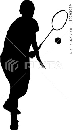 Badminton form silhouette Badminton form silhouette 130293059