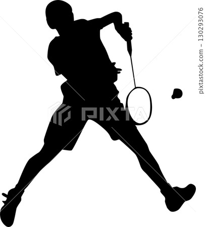 Badminton form silhouette 2 130293076