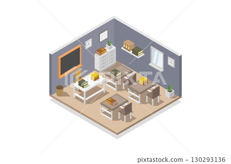 Isometric school room Isometric school room 130293136