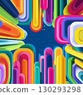 延伸至外太空的彩色圓形的抽象插圖 130293298